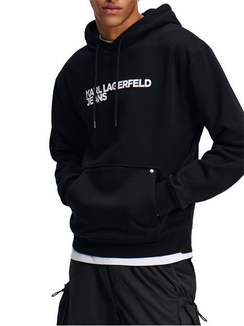 Felpa uomo nera in cotone Karl Lagerfeld jeans | A2M20049999
